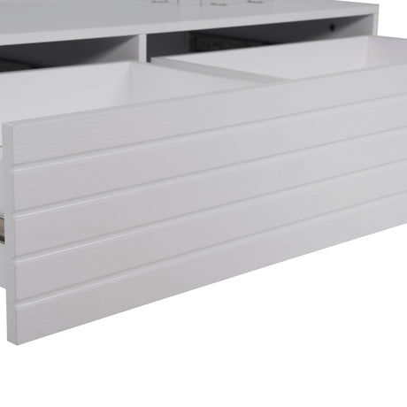 Modern White LED Lighting Coffee Table With Drawers - Sleep Galleria