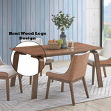 5-Piece Walnut Wood Dining Table And Side Chairs Set - Omega Lifestyles