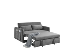 Velvet Convertible Pull-Out Sofa Bed With Pillows - Omega Lifestyles