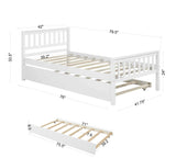 Twin Platform Bed Frame With Pull-Out Trundle - Omega Lifestyles