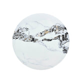 12-Inch White Patterned Cylindrical MDF Coffee Table - Omega Lifestyles