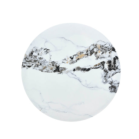 12-Inch White Patterned Cylindrical MDF Coffee Table - Omega Lifestyles