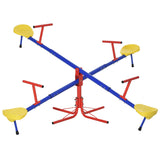 4-Seater Kids Outdoor Metal 360-Degree Spinning Seesaw - Omega Lifestyles
