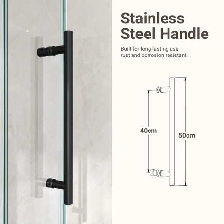 Frameless Matte Black 8mm Tempered Glass Shower Door - Omega Lifestyles