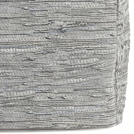 Cream Genuine Buffalo Leather Square Pouf Accent Ottoman - Omega Lifestyles