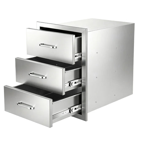 Stainless Steel Outdoor Kitchen Triple Drawer Cabinet - Omega Lifestyles
