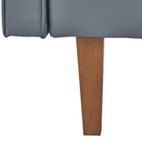 PU Fabric Gray 3-Seat Linen Upholstered Sofa - Omega Lifestyles