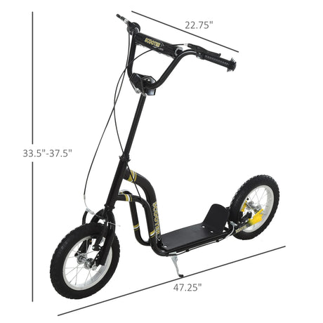 Youth Adjustable Height Dual Brake 12-Inch Scooter For Kids - Omega Lifestyles