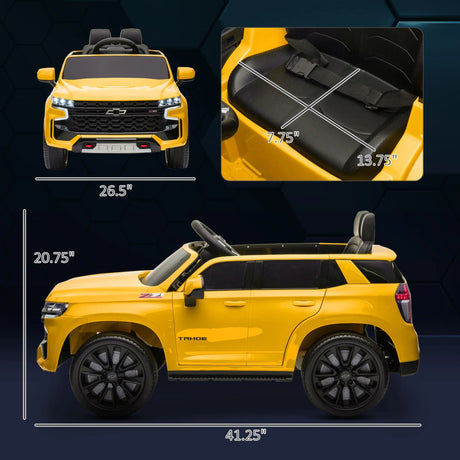 12V Licensed Chevrolet Tahoe Kids Ride-On Car With Remote Control - Omega Lifestyles