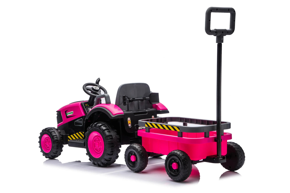 12V Kids Electric Ride On Tractor With Trailer Toy Car - Omega Lifestyles