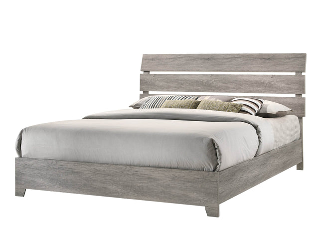 Contemporary Rustic Gray Wood King Platform Bed Frame - Omega Lifestyles