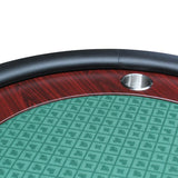 Foldable Modern Wood Racetrack Poker Table With Cup Holders - Omega Lifestyles