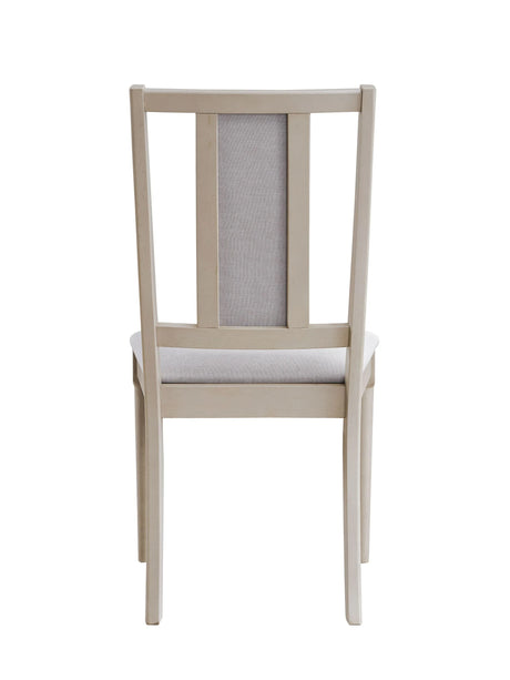 Set of 2 Beige Linen Padded Seat Side Chairs - Omega Lifestyles