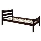 Twin Minimalist Solid Wood Platform Bed With Headboard - Omega Lifestyles