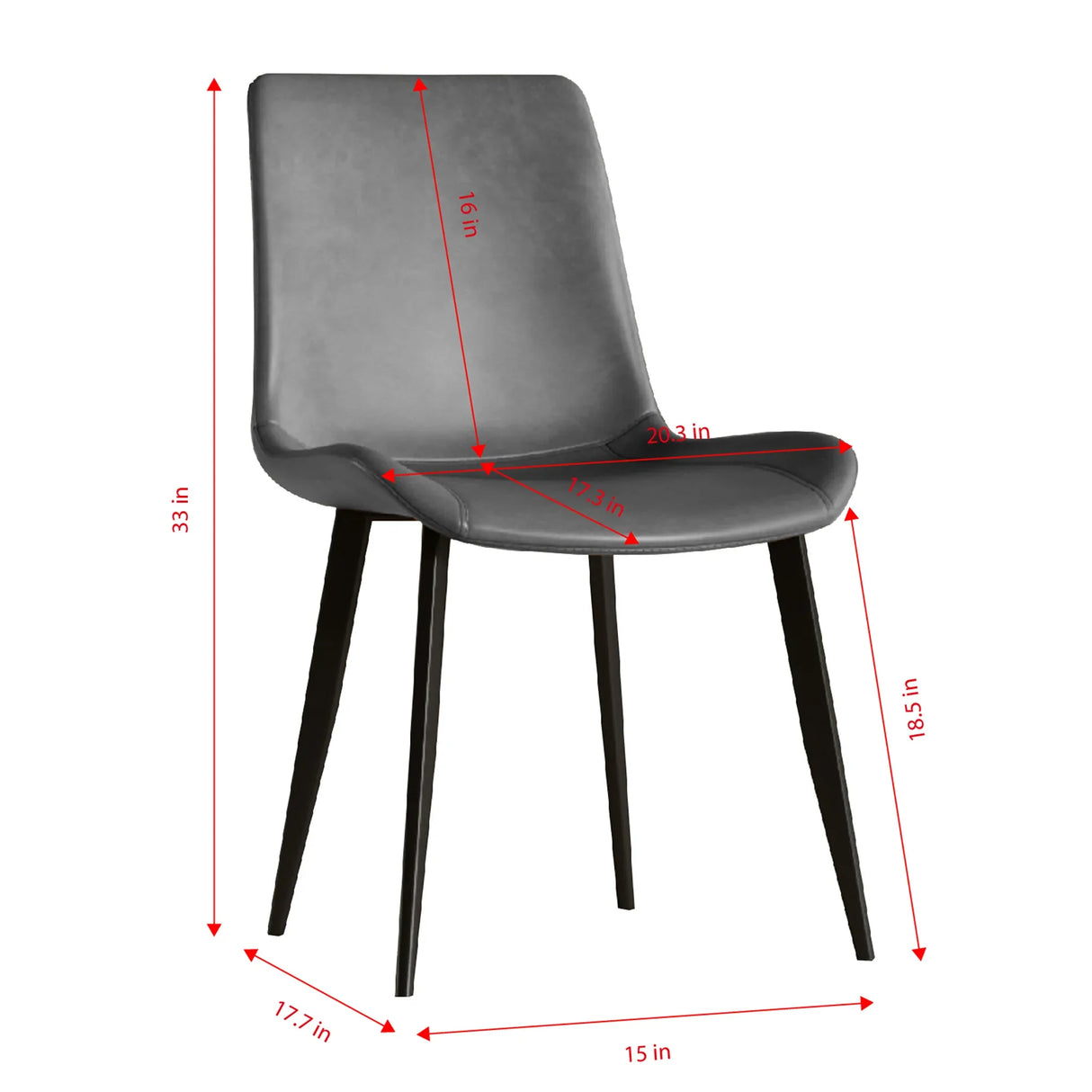 Modern PU Leather Ergonomic Dining Chairs Set of 4 - Omega Lifestyles
