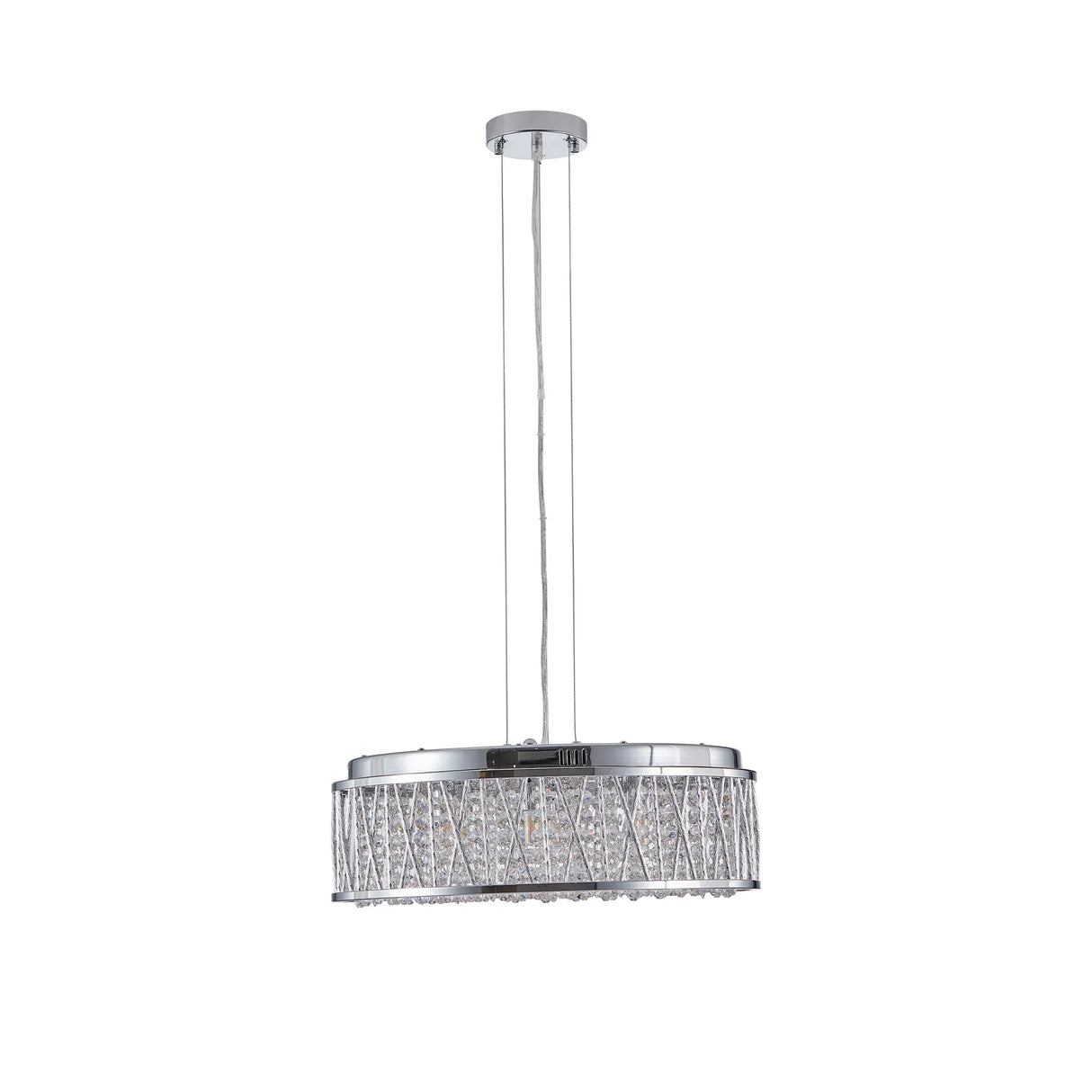Modern Round Crystal Chandelier 19-Inch Flush Mount Light - Omega Lifestyles