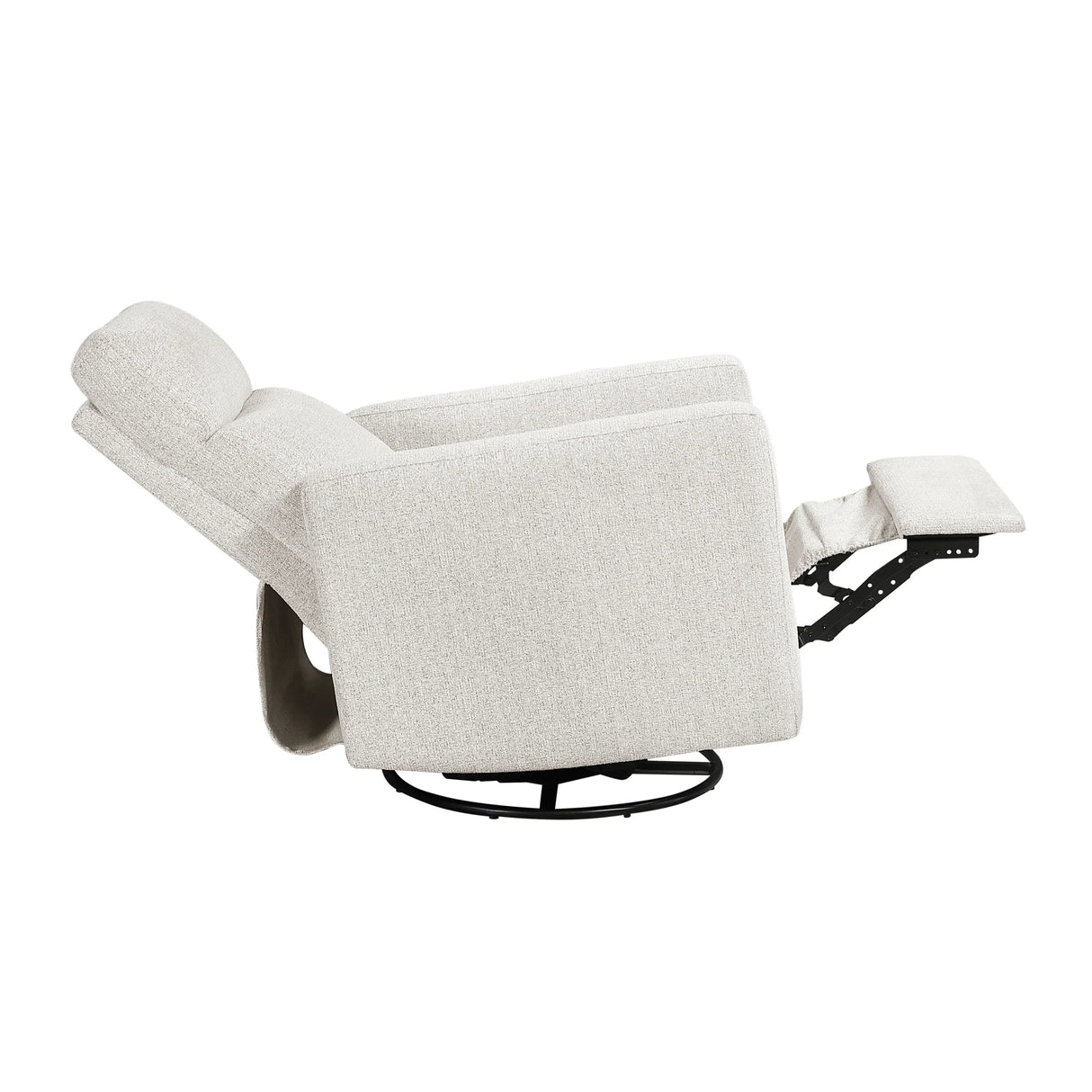 Contemporary Chenille Swivel Recliner Chair With Gliding Motion - Omega Lifestyles