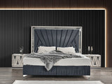 Contemporary Velvet Upholstered King Bed Frame With Storage - Omega Lifestyles