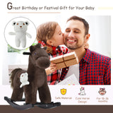 Kids Plush Ride-On Rocking Horse With Sounds and Bear Toy - Omega Lifestyles