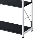 Contemporary Black Chrome Metal 4-Tier Bookshelf - Omega Lifestyles