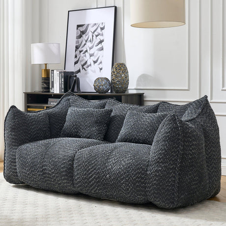 Dual Chenille Bean Bag Chair With High Resilience Foam - Omega Lifestyles