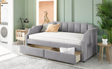 Twin Velvet Upholstered Daybed With Drawers - Omega Lifestyles
