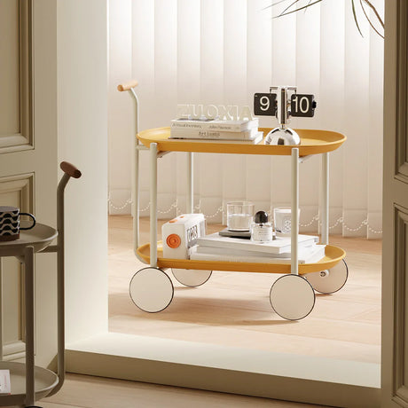 Antique Yellow Artsy Mobile Kitchen Storage Cart - Omega Lifestyles