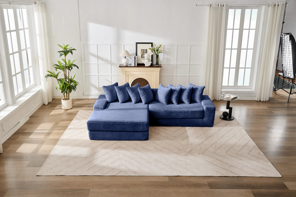Convertible Corduroy Floor Sofa Bed Sleeper Couch - Omega Lifestyles