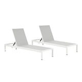 Outdoor Aluminum Adjustable Mesh Lounge Chair Set Of 2