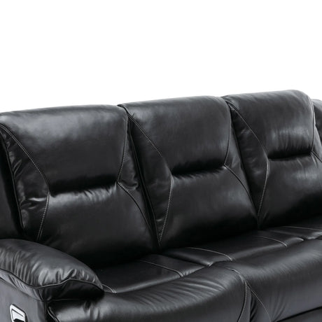 Manual Black Leather Gel Recliner Chair With LED Light Strip - Omega Lifestyles