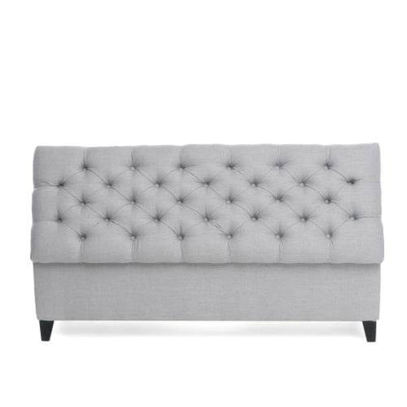 Contemporary Light Gray Fabric Button-Tufted Storage Ottoman - Omega Lifestyles