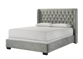 Contemporary Upholstered Queen Bed Frame With Tufted Headboard - Omega Lifestyles