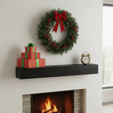 Western Red Cedar 48-Inch Embossed Fireplace Mantel Shelf - Omega Lifestyles