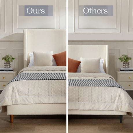 California King Contemporary Boucle Upholstered Bed Frame - Omega Lifestyles