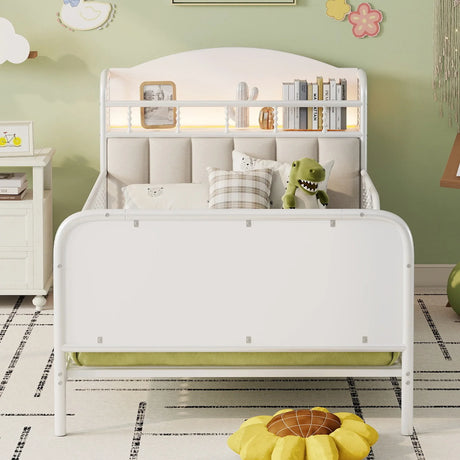 Twin Metal Platform Bed Frame With LED Light - Omega Lifestyles