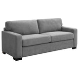 Grey Upholstered Contemporary Track-Arm Sleeper Sofa - Omega Lifestyles