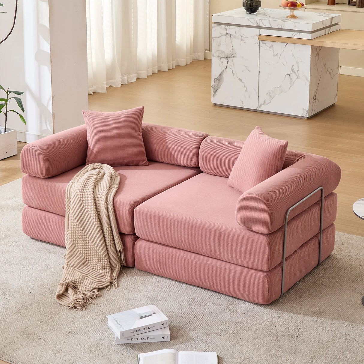 Modular Folding Convertible Corduroy Sofa Bed - Omega Lifestyles