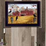 Autumn Gold Multicolor Framed MDF Wall Art Decor - Omega Lifestyles