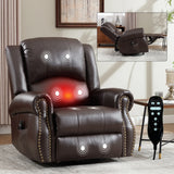 Heat Massage Medium-Firm Swivel Rocker Recliner Chair - Omega Lifestyles