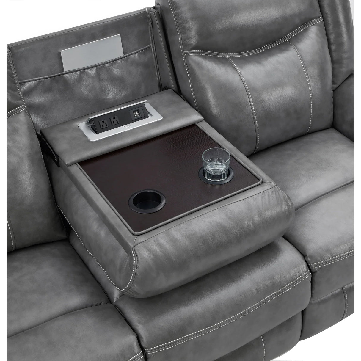 Grey Upholstered 2-Piece Manual Reclining Living Room Set - Omega Lifestyles