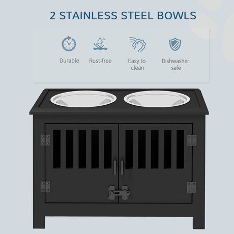 Elevated Dog Bowl Stand With Storage Cabinet - Sleep Galleria