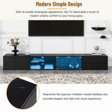 Modern APP Controlled LED Black Marble TV Stand - Sleep Galleria