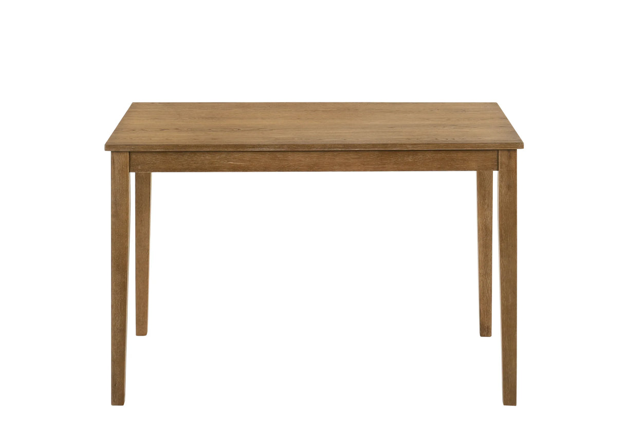 5PC Oak Finish Synthetic Wood Upholstered Dining Set - Omega Lifestyles