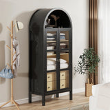 Modern Farmhouse Arched Sensor Light Storage Cabinet - Omega Lifestyles