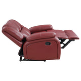 Red Upholstered Motion Reclining Loveseat - Omega Lifestyles
