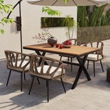 Contemporary Outdoor Furniture Set With PE Rattan Chairs