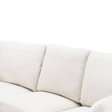 Beige Linen Fabric Power Recliner Sectional Sofa With USB Ports - Omega Lifestyles