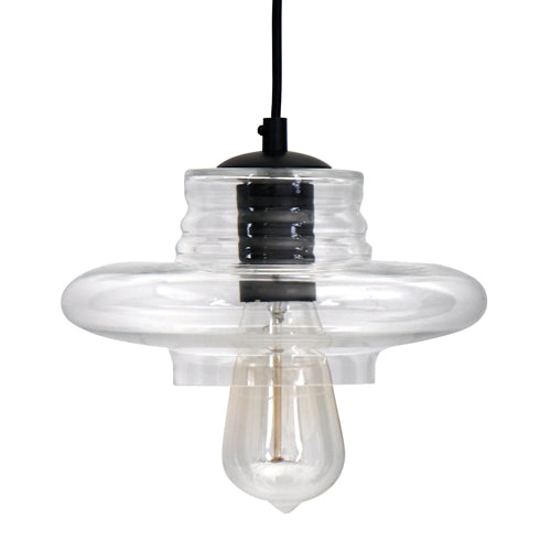 Industrial Torus Clear Glass Pendant Lighting Fixture
