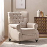 Contemporary Beige Fabric Pushback Recliner Chair - Omega Lifestyles