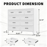 9-Drawer White Metal Tall Dresser With Smooth Drawers - Omega Lifestyles